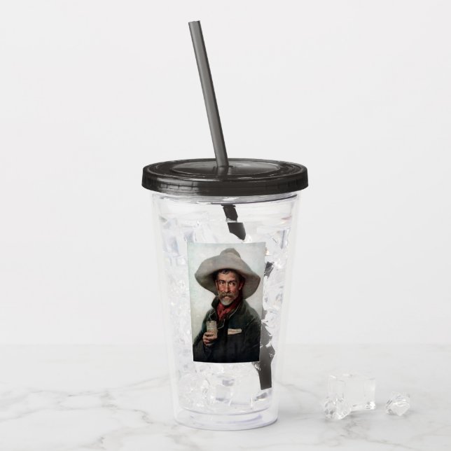 Spanischer Ranchero Cowboy in Old West Saloon Acryltrinkbecher (Vorderseite Ice)