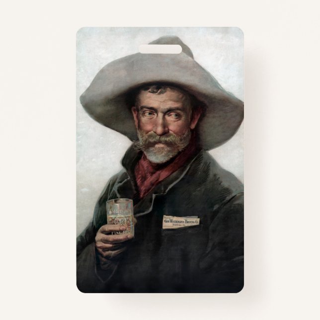 Spanischer Ranchero Cowboy in Old West Saloon Ausweis (Vorderseite)