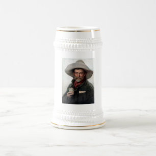 Spanischer Ranchero Cowboy in Old West Saloon Bierglas
