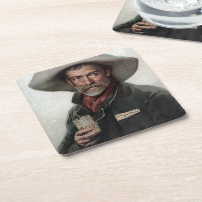 Spanischer Ranchero Cowboy in Old West Saloon Rechteckiger Pappuntersetzer (angewinkelt)