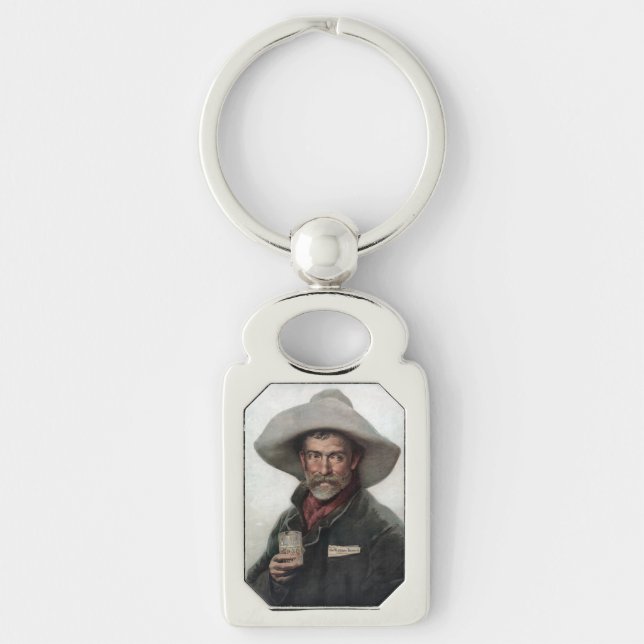 Spanischer Ranchero Cowboy in Old West Saloon Schlüsselanhänger (Vorderseite)