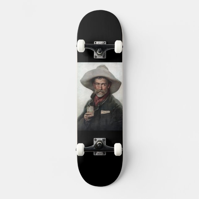 Spanischer Ranchero Cowboy in Old West Saloon Skateboard (Vorderseite)
