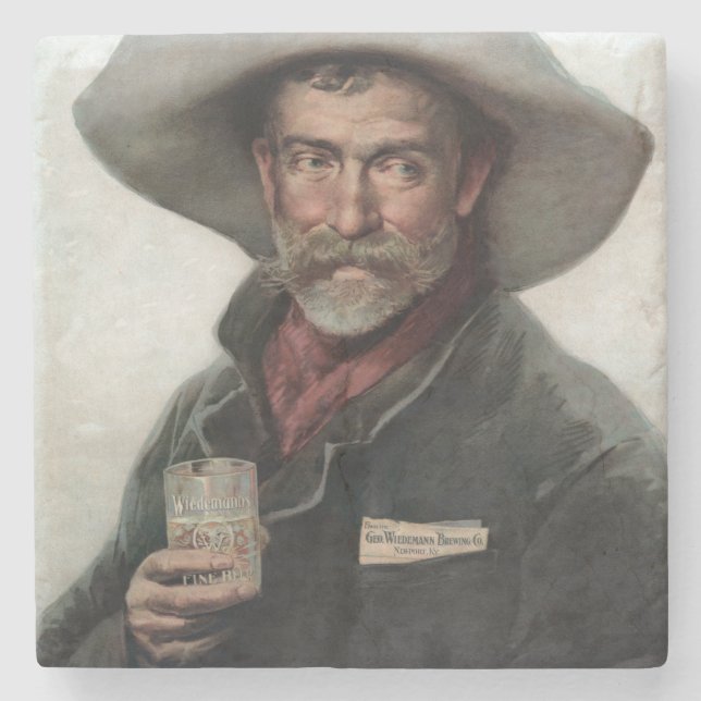 Spanischer Ranchero Cowboy in Old West Saloon Steinuntersetzer (Vorderseite)