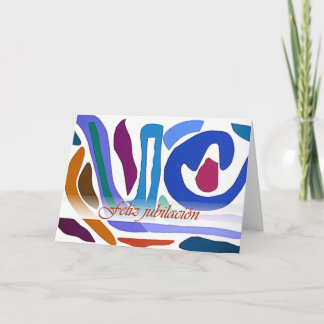 Spanischer Ruhestands-blaue orange abstrakte Karte