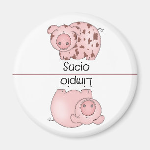 Spanischer sauberer schmutziger magnet