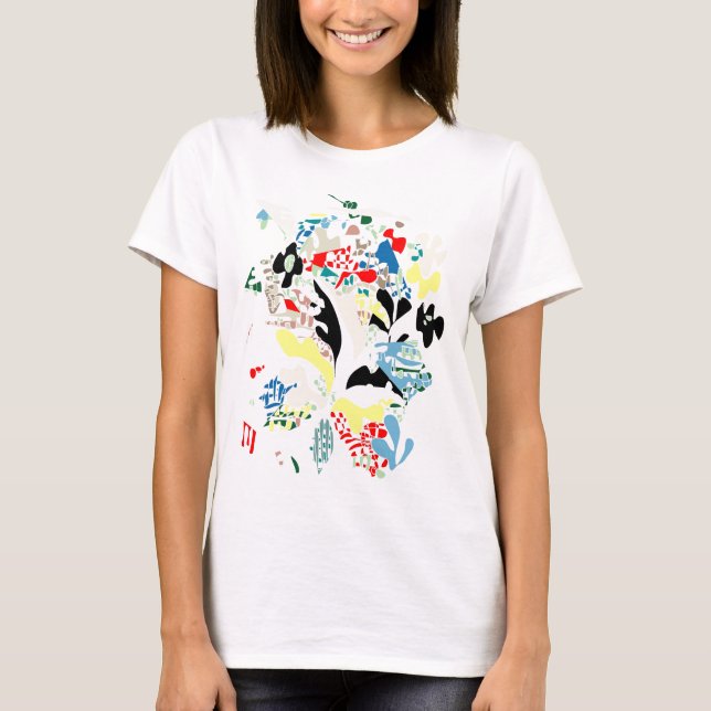 Spanischer Sommer abstrakt T-Shirt (Vorderseite)