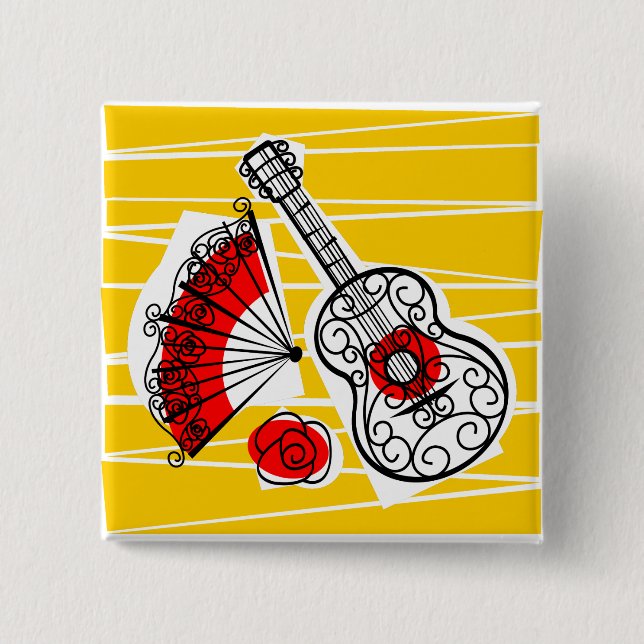 Spanischer Souvenirplatz Button (Vorderseite)