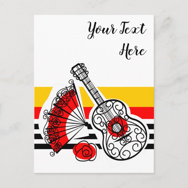 Spanischer Souvenirs - Klassischer Striptext Postkarte (Vorderseite)