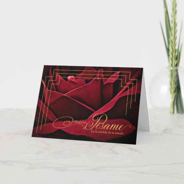 Spanischer Verlust einer Husband-Beileid-Crimson-R Karte (Vorderseite)