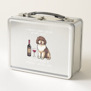 Spanischer Wasser und Wein Lustiger Hund 1 Metall Brotdose