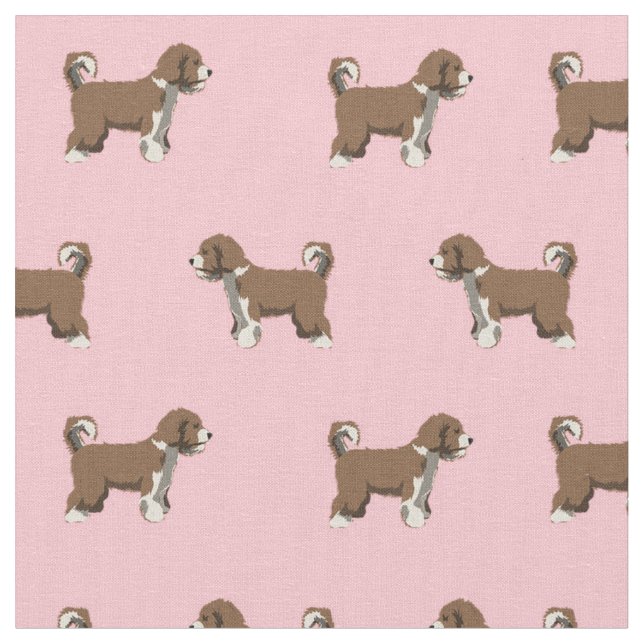 Spanischer Wasserhund Rosa Hund Stoff (Nahaufnahme)
