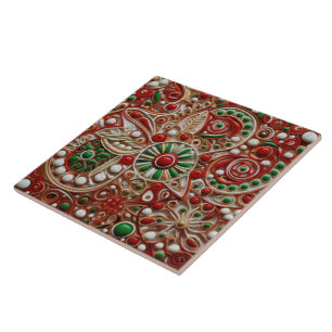 Spanischer Weihnachtsstern Handfarbe Terracotta No Fliese
