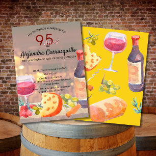 Spanischer Wein- und Käseverkostung zum 95. Geburt Einladung