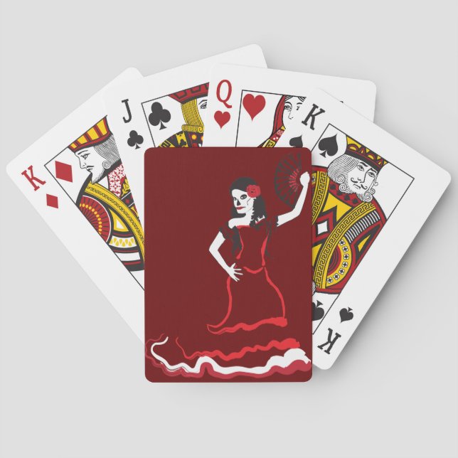 Spanischer Zucker-Schädel-Tänzer Spielkarten (Rückseite)