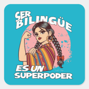 Spanischer zweisprachiger Lehrer ESL Maestra Bilin Quadratischer Aufkleber