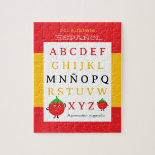Spanisches Alphabet Kinderpuzzle Süße Tomaten