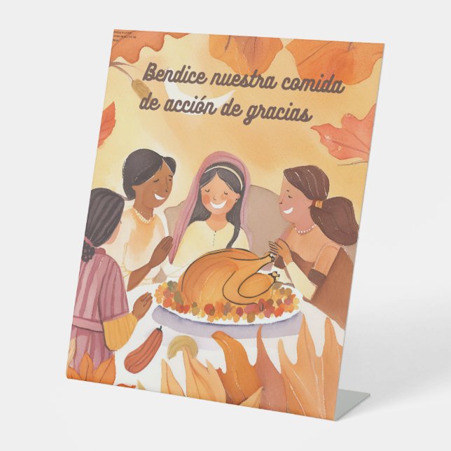 Spanisches Erntedank Sockelschild (Vorderseite)