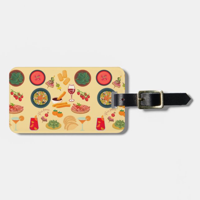 Spanisches Essen Gepäckanhänger (Vorderseite horizontal)