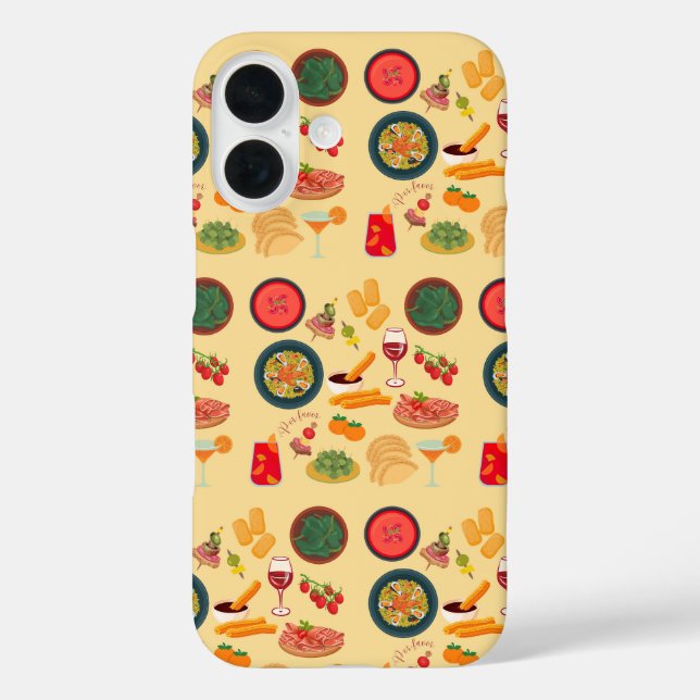 Spanisches Essen iPhone 16 Hülle (Rückseite)