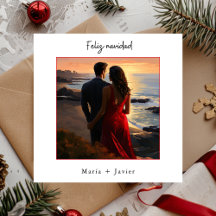 Spanisches Feliz Navidad Elegantes Kalligrafisches