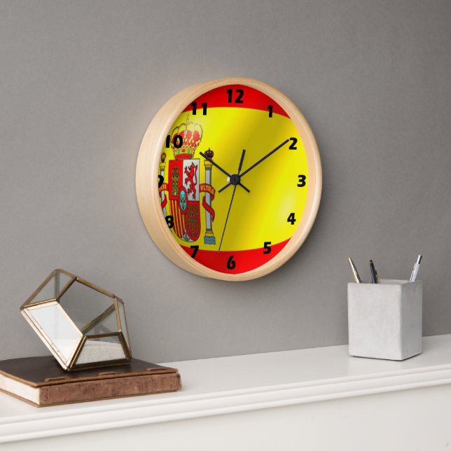 Spanisches Flaggendesign Wanduhr (Büro)