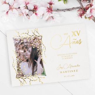 Spanisches Foto Luxury Trendy Cherry Blossom VX Folieneinladung