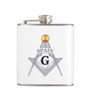 Spanisches Freimaurerzeichen Flachmann