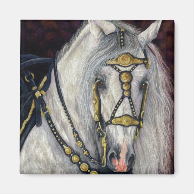 Spanisches Gold - Andalusisches Pferd Magnet (Vorne)