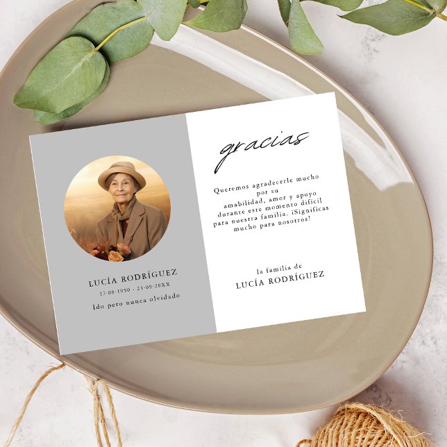 Spanisches Gracias Oval Foto Dankeskarte (Von Creator hochgeladen)