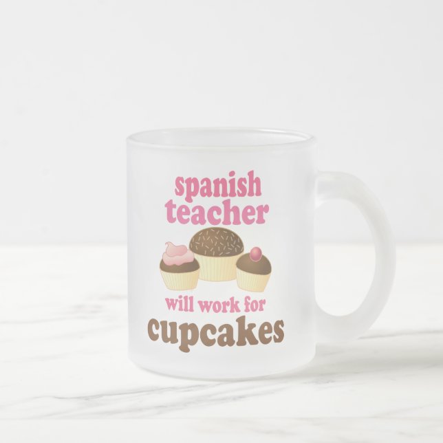 Spanisches Lehrer-(lustiges) Geschenk Mattglastasse (Rechts)