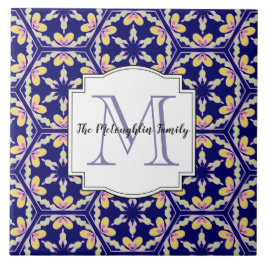 Spanisches Mittelmeerfamilien-Monogramm der art-| Fliese