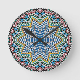 Spanisches Mosaik Runde Wanduhr