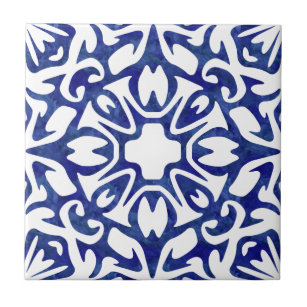 Spanisches Muster in Blau und Weiß Fliese
