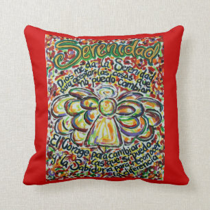 Spanisches Serenity Gebet Angel Dekorative Kissen