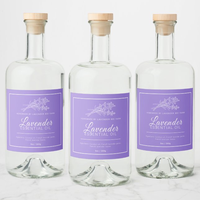 Spanisches und französisches Lavendelöl Alkoholflaschenetikett (Flaschen)
