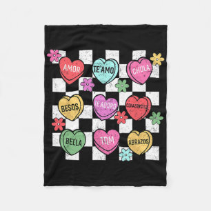 Spanisches Valentinsgesprächs-Herz Feliz San Val Fleecedecke