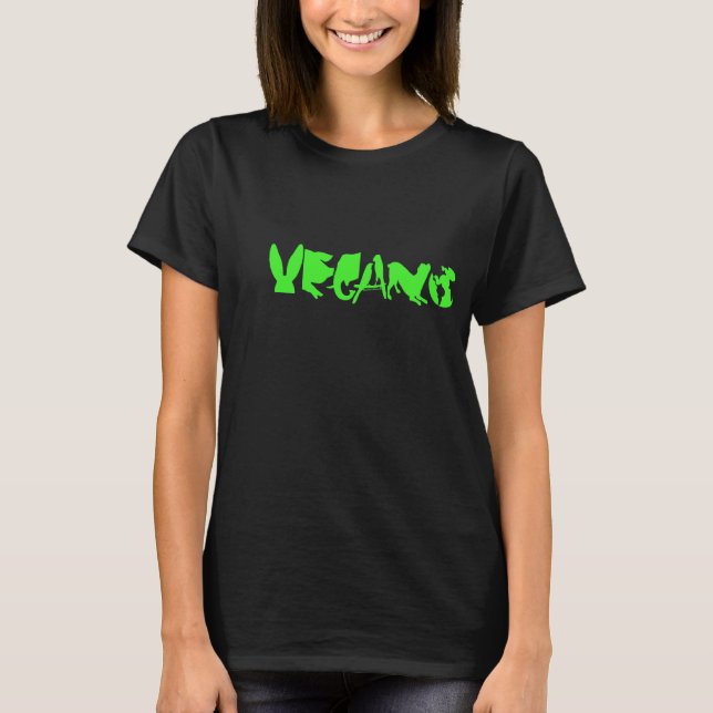Spanisches VEGANO GRN FRAUEN'S DARK LONG T-SHIRT (Vorderseite)