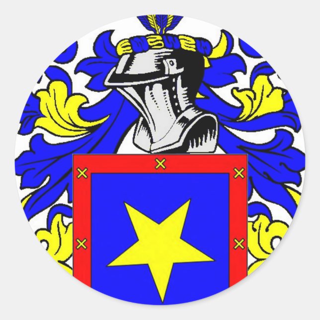 (Spanisches) Wappen Dominguez Runder Aufkleber (Vorderseite)