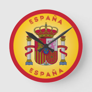 Spanisches Wappen Kreisform  Runde Wanduhr