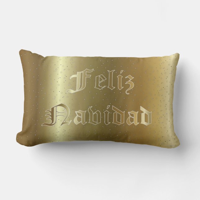 Spanisches Weihnachtsgoldenes lumbales Kissen (Vorderseite)