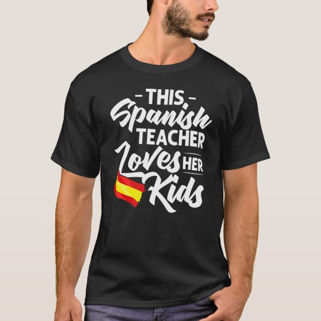 Spanischlehrer Spanienflagge Sprachunterricht Schü T-Shirt (Vorderseite)