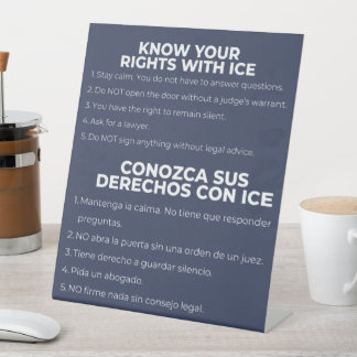 Spanish and English Know Your Rights ICE Sockelschild