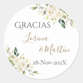 Spanish Boho Wedding round sticker 