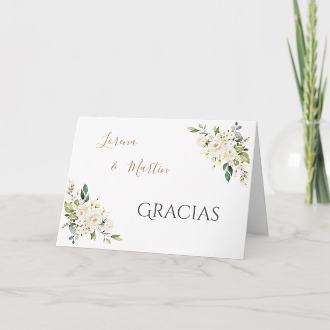 Spanish Boho Wedding Thank you card Dankeskarte (Vorderseite)