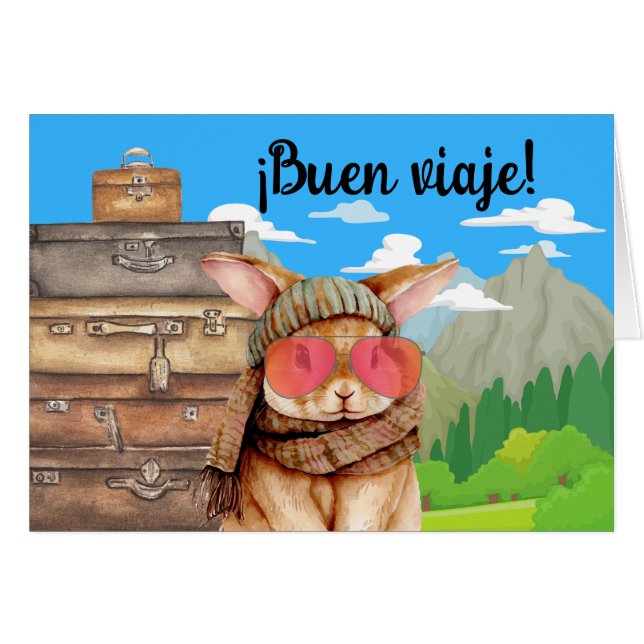 Spanish Buen Viaje Bon Voyage Rabbit (Vorderseite (Horizontal))
