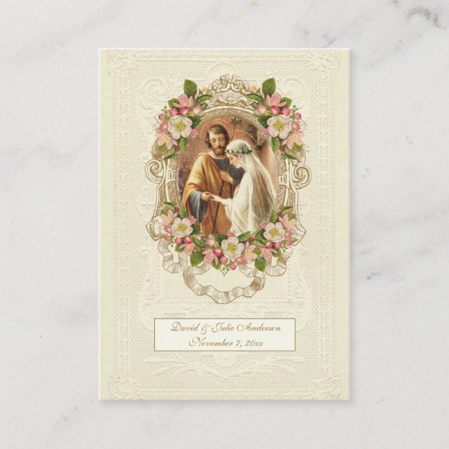 Spanish Catholic Wedding Prayer Holy Card Visitenkarte (Vorderseite)