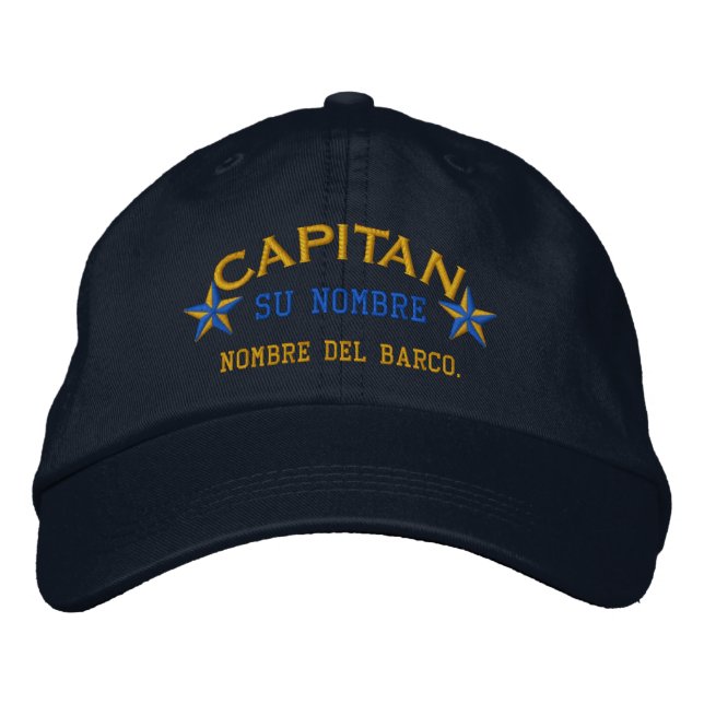 SPANISH El Capitan Nombre del barco y su nombre. Bestickte Kappe (Vorderseite)