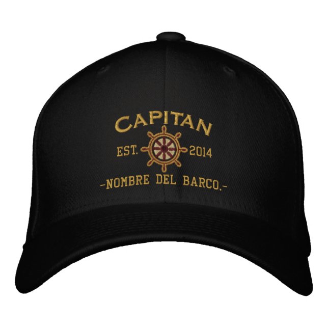 SPANISH El Capitan Su ubicación Nombre del barco. Bestickte Kappe (Vorderseite)