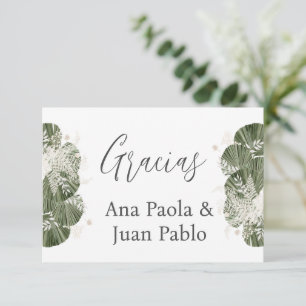 Spanish Greenery Wedding Vielen Dank RSVP Karte