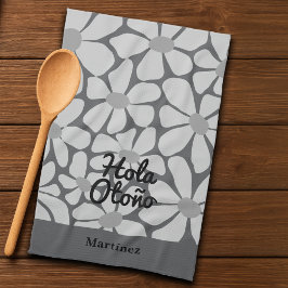 Spanish Hello Autumn Fall Vibes Personalisieren Geschirrtuch